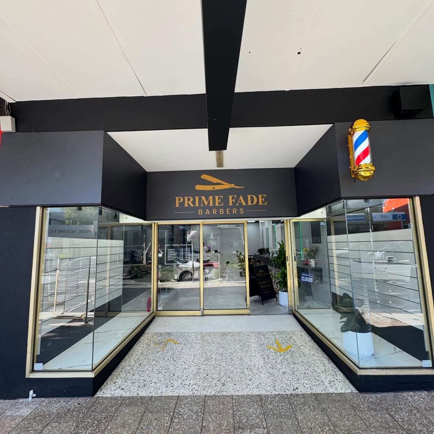 Prime Fade Barbers storefront on Wells Street